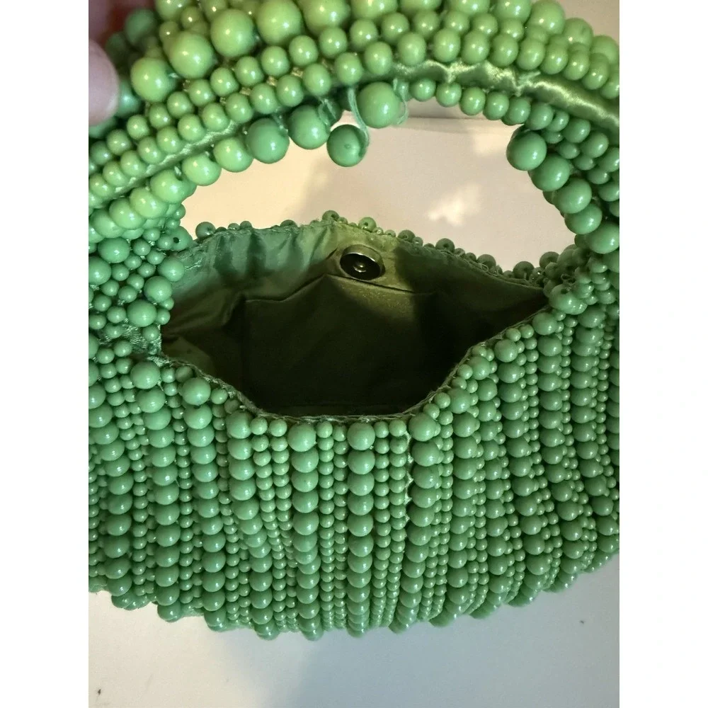 Boho Lime Green Beaded Handbag